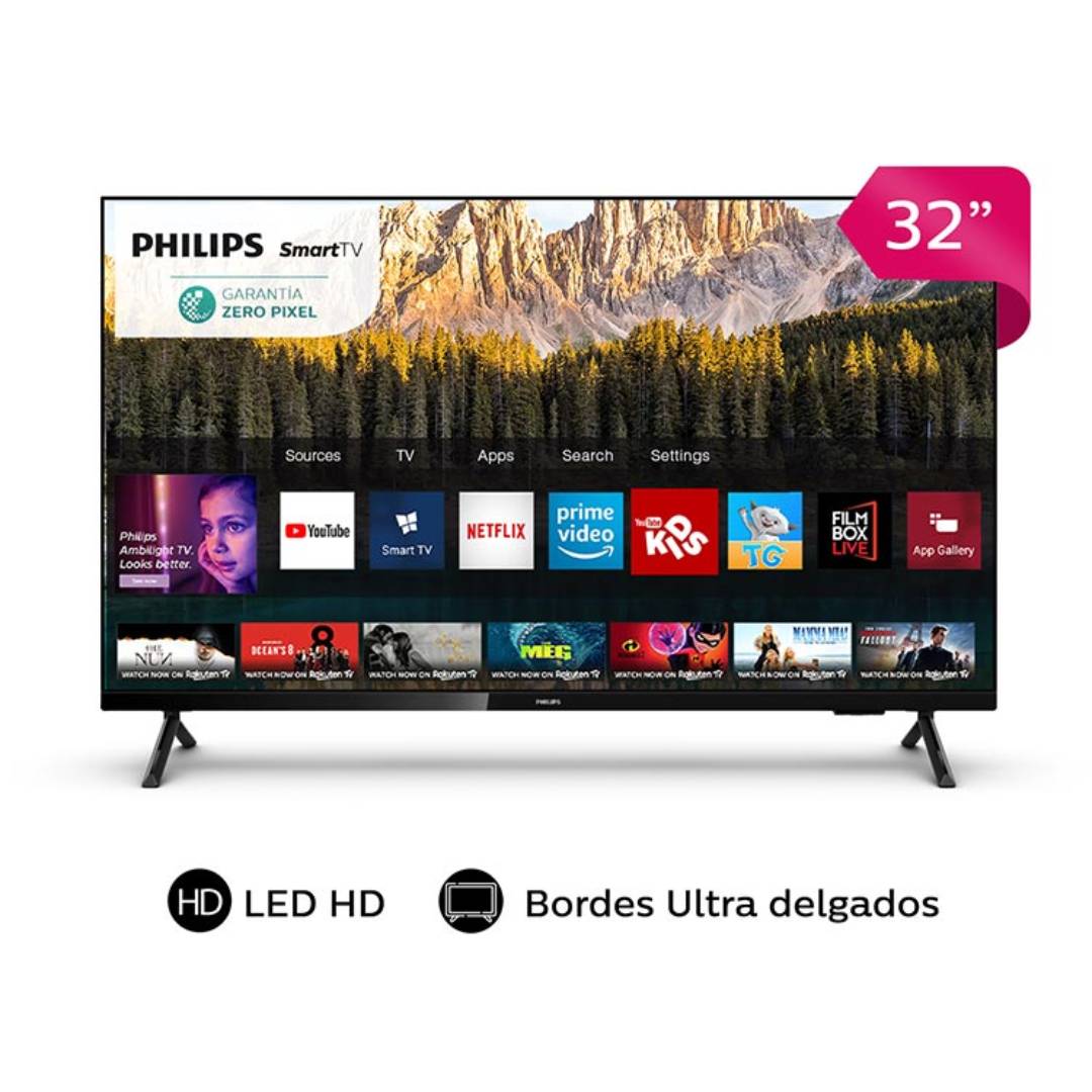Philips Televisor 32 Smart LED HD 32PHD6825 - Negro - Inversiones Varemat