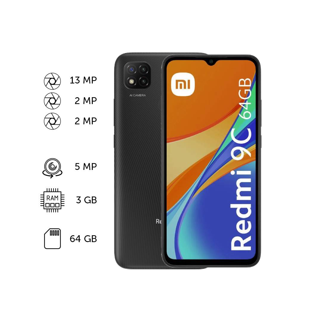 Smartphone XIAOMI Redmi 9C 64Go Gris 4G - Double SIM - 6,53 - 3 Go RAM -  Android - 13MP - 5000mAh - Cdiscount Téléphonie